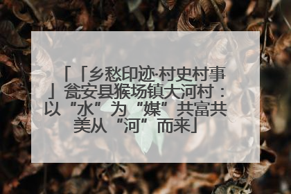 「乡愁印迹·村史村事」瓮安县猴场镇大河村：以“水”为“媒”共富共美从“河”而来