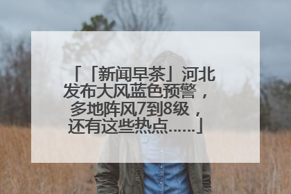 「新闻早茶」河北发布大风蓝色预警，多地阵风7到8级，还有这些热点……
