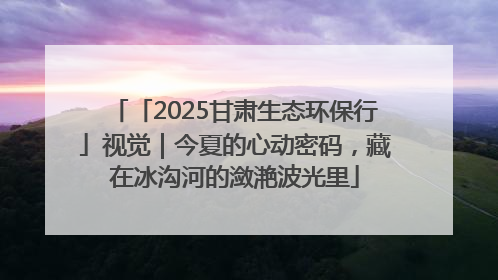 「2025甘肃生态环保行」视觉｜今夏的心动密码，藏在冰沟河的潋滟波光里