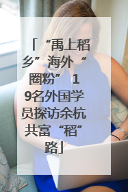 “禹上稻乡”海外“圈粉” 19名外国学员探访余杭共富“稻”路