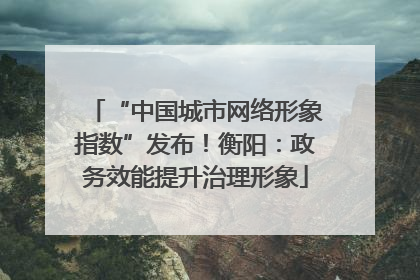 “中国城市网络形象指数”发布！衡阳：政务效能提升治理形象