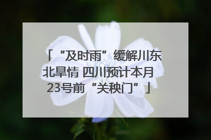 “及时雨”缓解川东北旱情 四川预计本月23号前“关秧门”