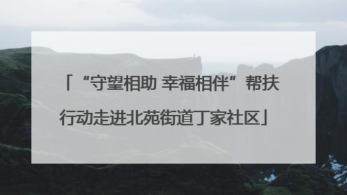 “守望相助 幸福相伴”帮扶行动走进北苑街道丁家社区