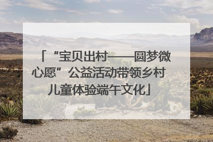 “宝贝出村——圆梦微心愿”公益活动带领乡村儿童体验端午文化
