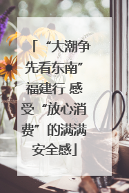 “大潮争先看东南”福建行 感受“放心消费”的满满安全感