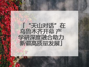 “天山对话”在乌鲁木齐开幕 产学研深度融合助力新疆高质量发展
