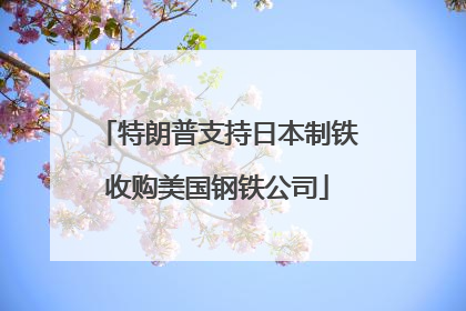 特朗普支持日本制铁收购美国钢铁公司