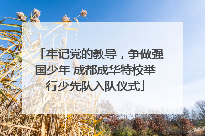 牢记党的教导，争做强国少年 成都成华特校举行少先队入队仪式