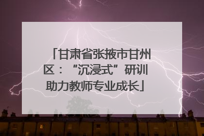 甘肃省张掖市甘州区：“沉浸式”研训助力教师专业成长