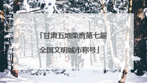 甘肃五地荣膺第七届全国文明城市称号