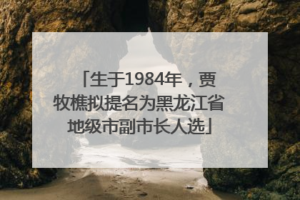 生于1984年，贾牧樵拟提名为黑龙江省地级市副市长人选