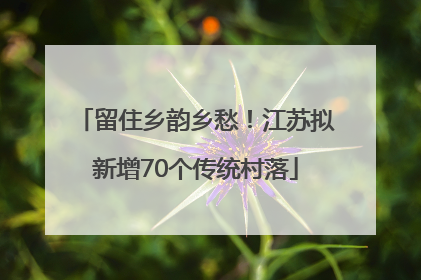留住乡韵乡愁！江苏拟新增70个传统村落