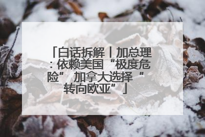 白话拆解丨加总理：依赖美国“极度危险” 加拿大选择“转向欧亚”
