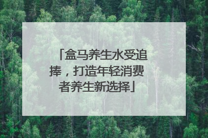 盒马养生水受追捧，打造年轻消费者养生新选择