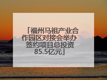 福州马祖产业合作园区对接会举办 签约项目总投资85.5亿元
