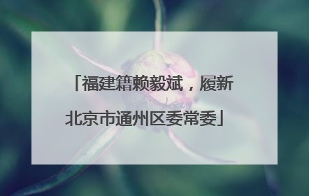 福建籍赖毅斌，履新北京市通州区委常委