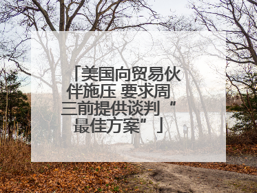 美国向贸易伙伴施压 要求周三前提供谈判“最佳方案”