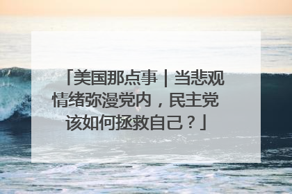 美国那点事｜当悲观情绪弥漫党内，民主党该如何拯救自己？