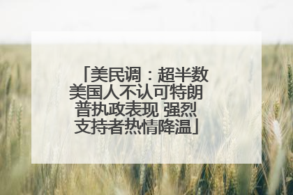 美民调：超半数美国人不认可特朗普执政表现 强烈支持者热情降温