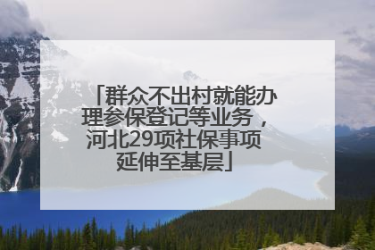 群众不出村就能办理参保登记等业务，河北29项社保事项延伸至基层