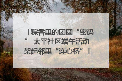 粽香里的团圆“密码” 太平社区端午活动架起邻里“连心桥”