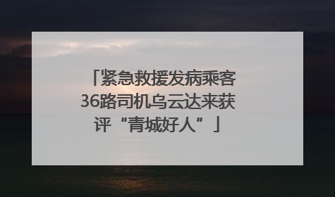 紧急救援发病乘客 36路司机乌云达来获评“青城好人”