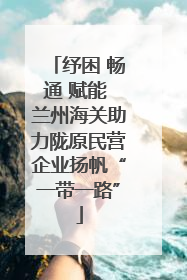 纾困 畅通 赋能 兰州海关助力陇原民营企业扬帆“一带一路”