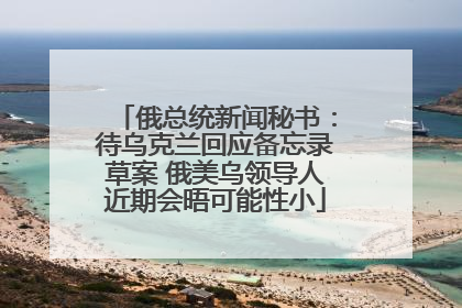 俄总统新闻秘书：待乌克兰回应备忘录草案 俄美乌领导人近期会晤可能性小