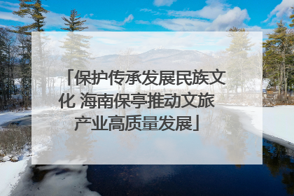 保护传承发展民族文化 海南保亭推动文旅产业高质量发展