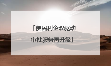 便民利企双驱动 审批服务再升级