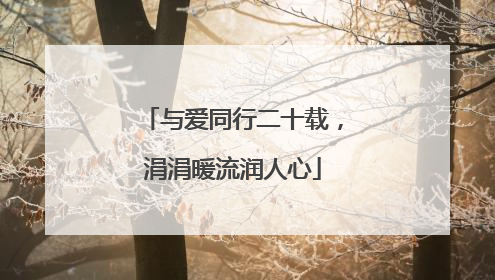 与爱同行二十载，涓涓暖流润人心