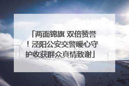 两面锦旗 双倍赞誉！泾阳公安交警暖心守护收获群众真情致谢