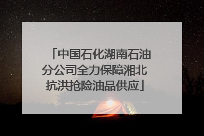 中国石化湖南石油分公司全力保障湘北抗洪抢险油品供应