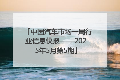 中国汽车市场一周行业信息快报——2025年5月第5期
