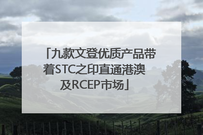 九款文登优质产品带着STC之印直通港澳及RCEP市场