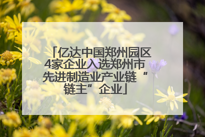 亿达中国郑州园区4家企业入选郑州市先进制造业产业链“链主”企业