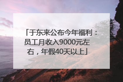 于东来公布今年福利：员工月收入9000元左右，年假40天以上