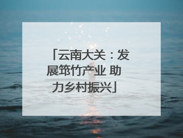 云南大关：发展筇竹产业 助力乡村振兴
