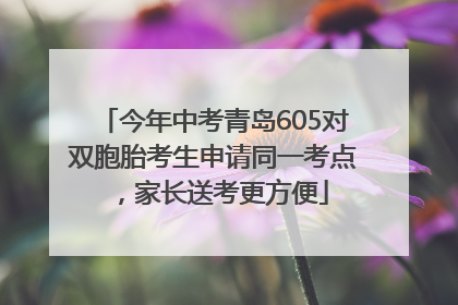 今年中考青岛605对双胞胎考生申请同一考点，家长送考更方便