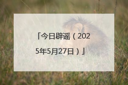 今日辟谣（2025年5月27日）