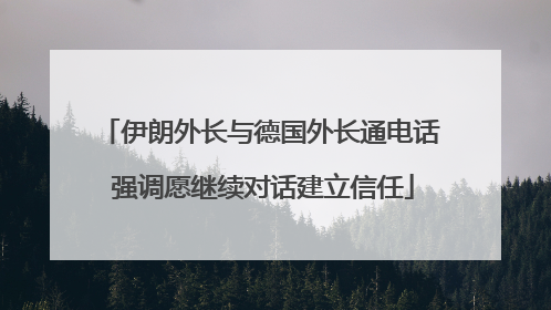 伊朗外长与德国外长通电话 强调愿继续对话建立信任