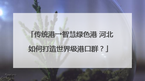 传统港→智慧绿色港 河北如何打造世界级港口群?