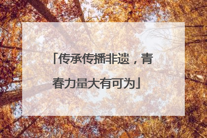 传承传播非遗，青春力量大有可为