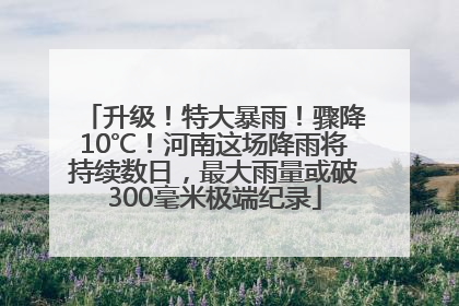 升级！特大暴雨！骤降10℃！河南这场降雨将持续数日，最大雨量或破300毫米极端纪录