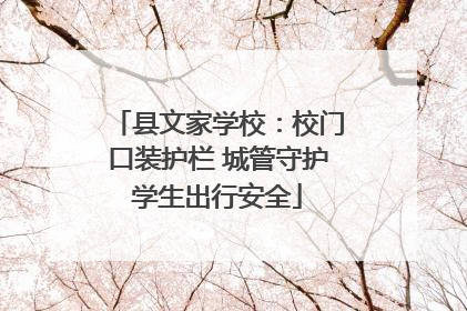 县文家学校：校门口装护栏 城管守护学生出行安全