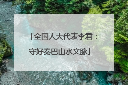 全国人大代表李君：守好秦巴山水文脉