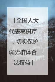 全国人大代表葛树芹：切实保护弱势群体合法权益
