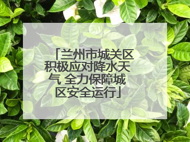兰州市城关区积极应对降水天气 全力保障城区安全运行