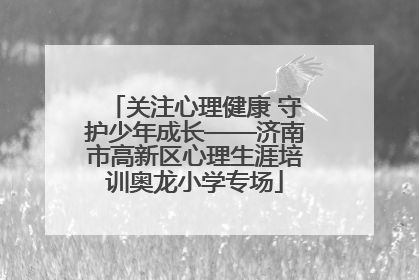关注心理健康 守护少年成长——济南市高新区心理生涯培训奥龙小学专场