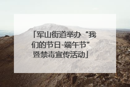 军山街道举办“我们的节日-端午节”暨禁毒宣传活动
